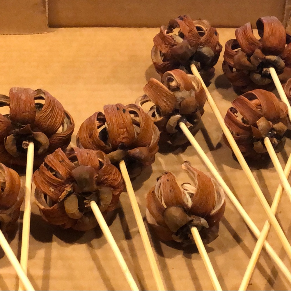 Decorative Brown Flower Picks on Stems for Home Parties